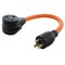 Ac Works Plug Adapter, STW, 6-50R, L6-20P, 6-50P, L6-20P, 1.5 ft., Orange WDL620650-018 - alternate 1